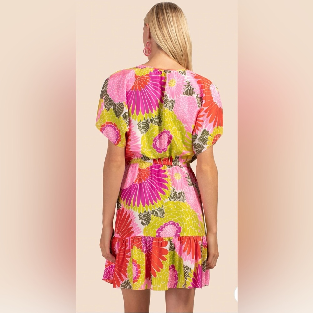 Trina Turk Pink Orange Yellow Floral Mini Dress - Picture 3 of 12